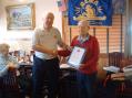 Walt Maxwell, W2DU, receives a QCWA award in 2008 for being licensed continuously for 75 years. 