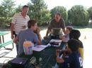 Every Saturday, weather permitting, Radio in the Park activities give young hams and hams-to-be real world practice in radio operation and etiquette. Pictured here are (from left): Paul Goulet, KC5CYY; Isaiah Chambers, KF5NNQ; Clifton Harper, KE5YZB; Micah; Itzel Bernier, KF5JAZ, and Marcos Bernier, KF5LLG.