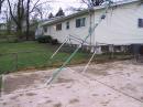 This large mast and its four antennas came down in a storm.