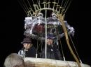 Richard Abruzzo, KC5VWK (right), and Carol Rymer-Davis in the gondola of their balloon, just before taking off in the 54th Gordon Bennett Gas Balloon Race from Bristol, England.