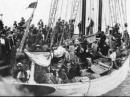 The Bowdoin is launched from Wiscasset, Maine, for the 1923 MacMillan Arctic Expedition. 