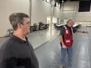 Cal Warnecke, WB2WQD and Glenn Rowan, K3MGR, serving at an American Red Cross shelter at the Calvary Temple Church in Kerrville, Texas. 