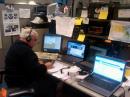 Carl Aveni, N1FY, works at the WX1BOX desk at the National Weather Service office in Taunton, Massachusetts. [Rob Macedo, KD1CY, Photo]