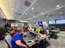 The Santa Rosa County, Florida, emergency operations center was a hub of activity during the response to Hurricane Isaias. [Photo courtesy Arc Thames, W4CPD]