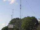 Portable tower and emergency response trailer used at N9N. Antennas in background are Navy Submarine Base radio station NBL and Navy/Marine Corps MARS station.