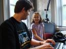 ARRL Contest Branch Manager Sean Kutzko, KX9X, and Lexie Michaud (daughter of ARRL staffer Carol Michaud, KB1QAW), ride the waves on Field Day at W1AW. [S. Khrystyne Keane, K1SFA, Photo]