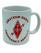 Enjoy your beverages with this 11 oz. ceramic white mug with the ARES logo in red.
